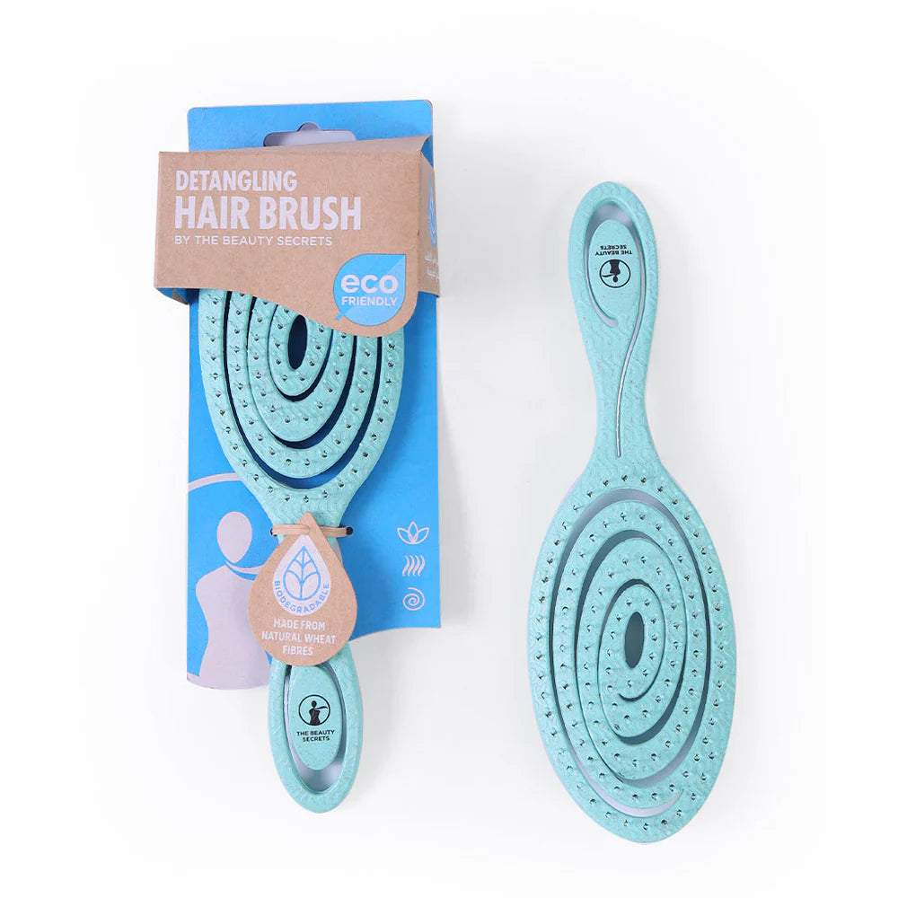WHEAT STRAW HAIR BRUSH-BLUE